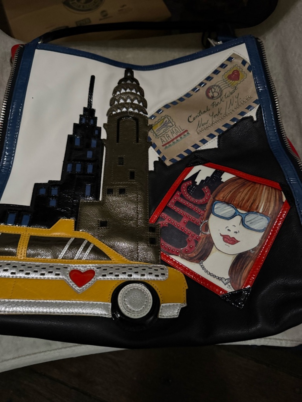 Brighton Black Multicolor New York City Graphic Shoulder Bag